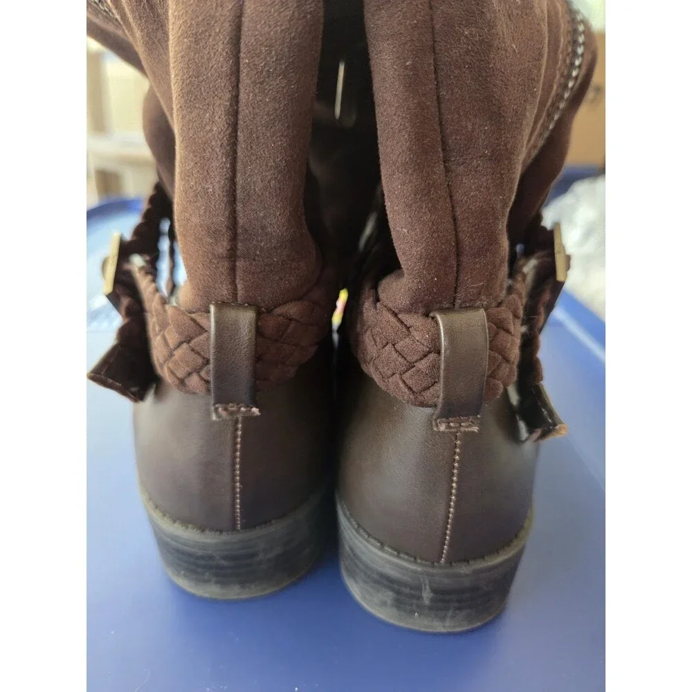 Circus by Sam Edelman Sz 9 Women's Perry Knee High Boot, Brown Microsuede Riding